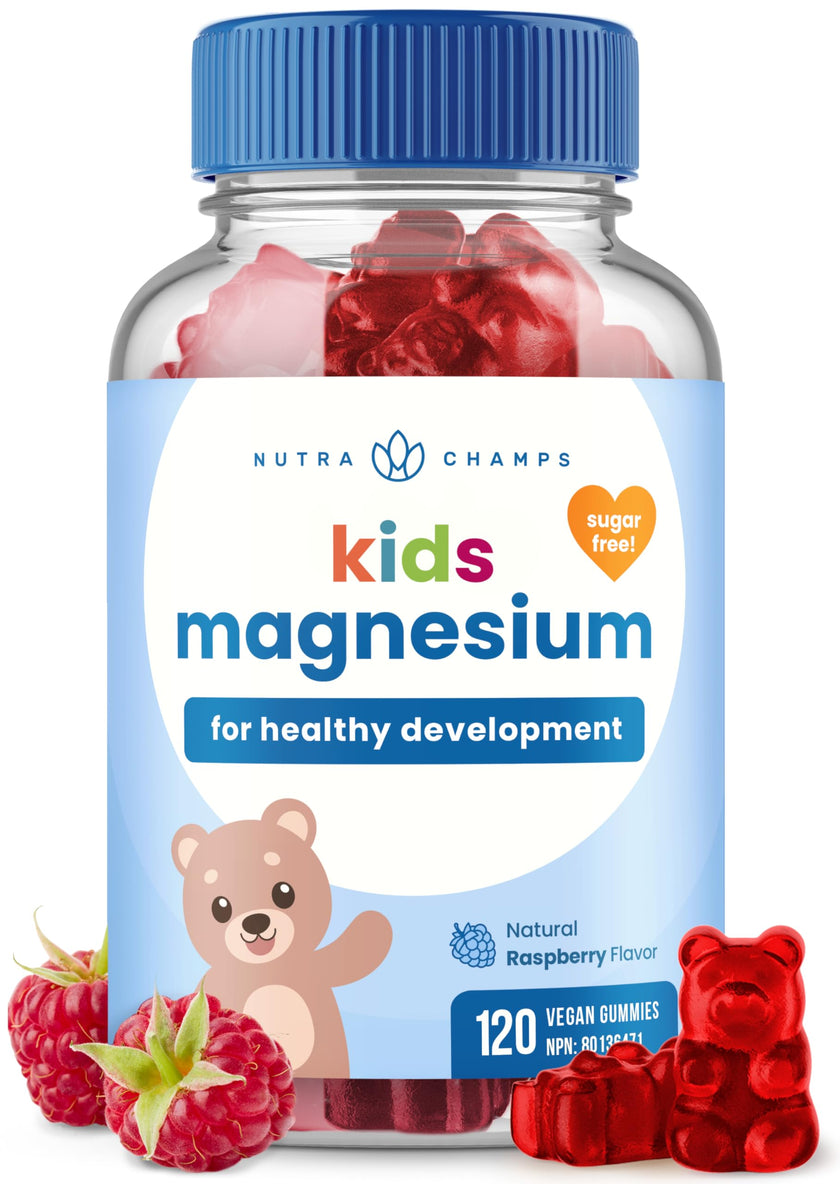 Magnesium For Kids - 120 Count - Sugar Free Calm Magnesium Gummies for Kids - 4 Month Supply - Supports Bone Health, Sleep - Chewable Gummy Vitamin Supplement 🍁 All In One Marketplace Canada