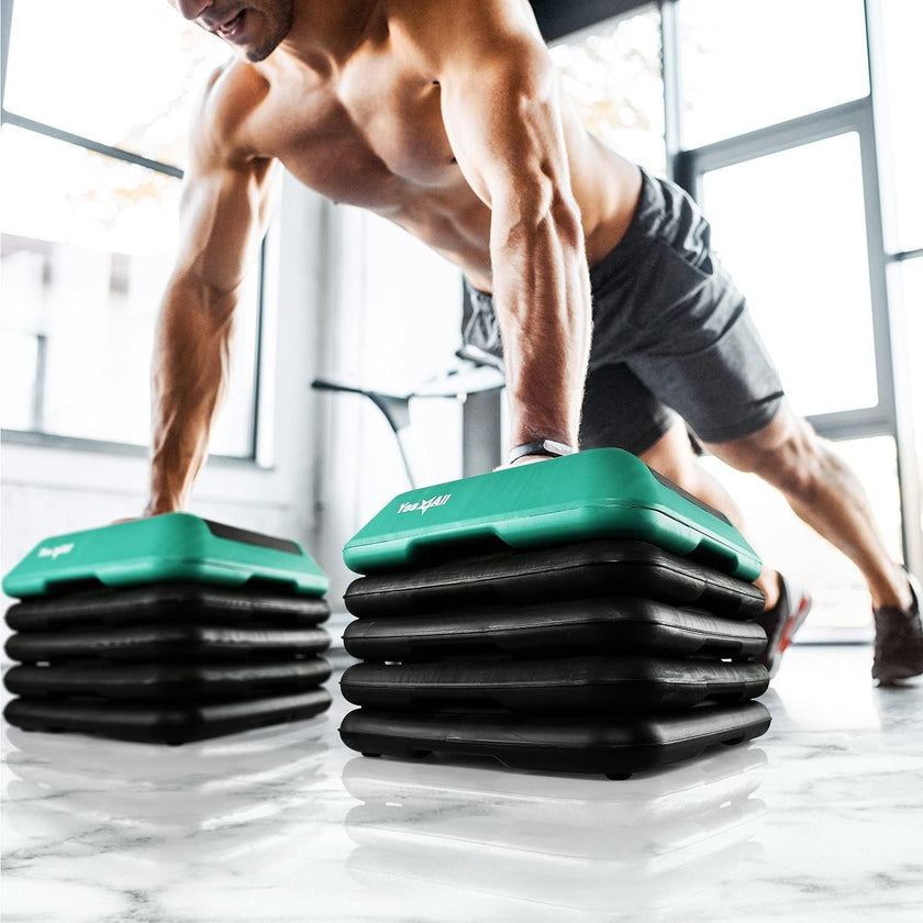Yes4All High Arobic Step Platform & Stackable Risers - Adjustable 4