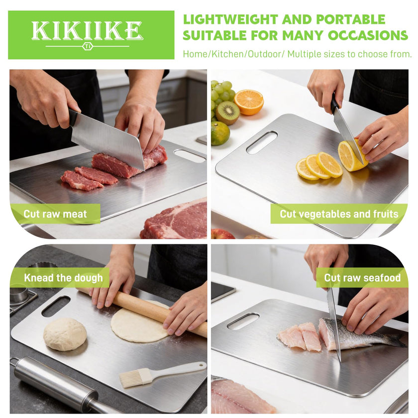 Titanium Cutting Board 2026 New Upgrade 100% Pure Titanium Cutting Boards for Kitchen - Double-Sided Food-Grade titanware Cutting Board Non-Stick Durable and Easy to Clean (13.3 x 9 in) 🍁 All In One Marketplace Canada