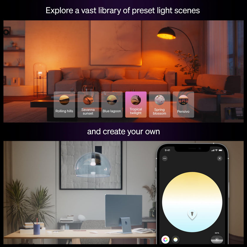 Philips Hue Smart LED A19 Bulb, White and Color Ambiance, E26 Base, 9.5W, Full Spectrum Light 1000K-20000K, 1100 Lumens, Dimmable, Works with Alexa, Google Assistant, and Apple Home, 1 Pack 🍁 All In One Marketplace Canada