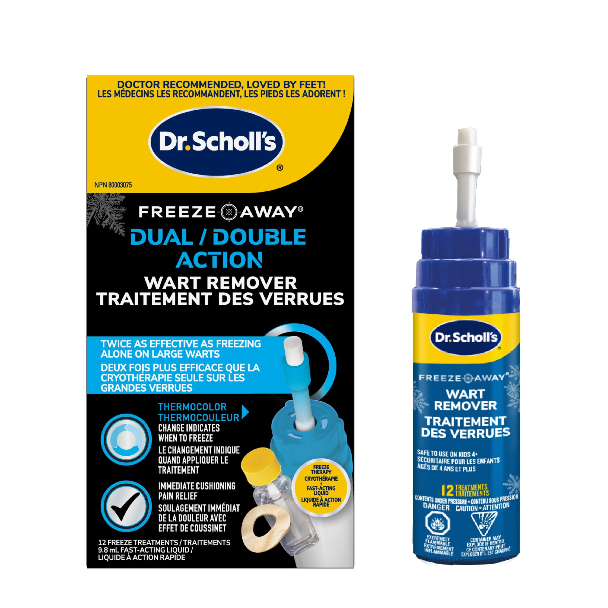 Dr. Scholl’s Dual Action FreezeAway Wart Remover, 12 Treatments. For Common and Plantar Warts, 33 Count (Pack of 1) 🍁 All In One Marketplace Canada