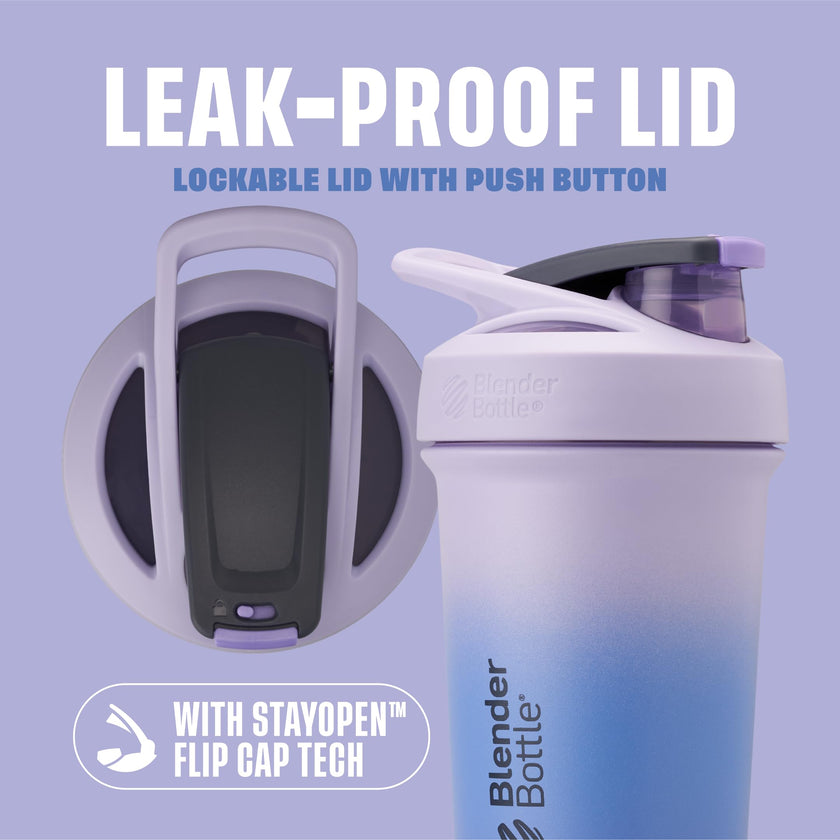BlenderBottle Strada Sleek Insulated Stainless Steel Water Bottle with Wire Whisk, 25-Ounce, Lavender Ombre 🍁 All In One Marketplace Canada