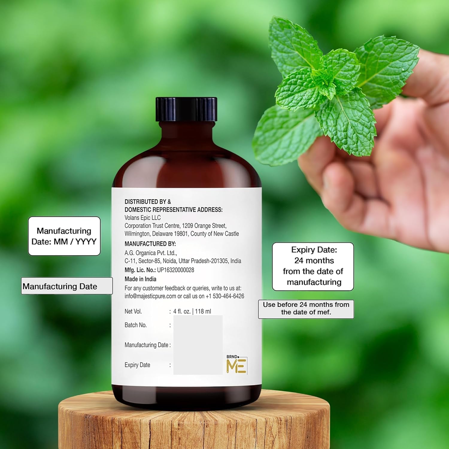 Majestic Pure Peppermint Essential Oil - Huge 118 ml - 100% Pure and Natural Oil for Soap Making Scent- Premium Grade with Glass Dropper 🍁 All In One Marketplace Canada