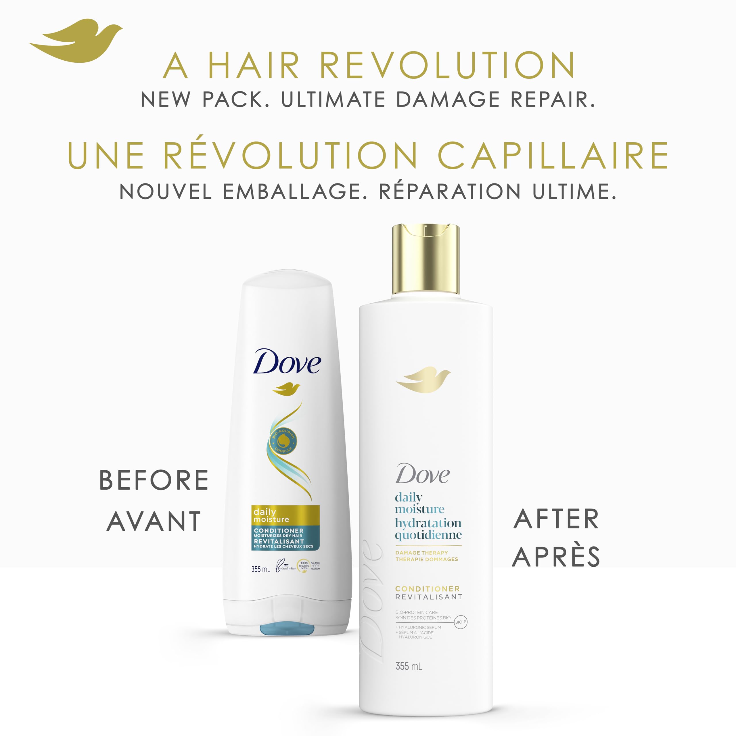 Dove Daily Moisture Damage Therapy Shampoo & Conditioner, 355mL, 4-Pack 🍁 All In One Marketplace Canada