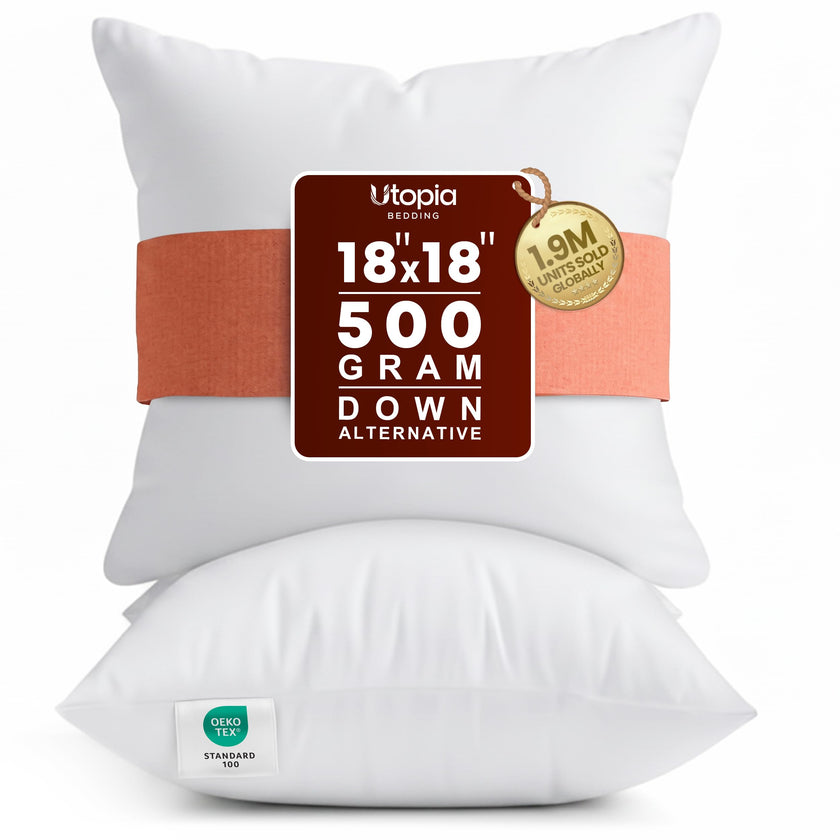 Utopia Bedding Throw Pillows Insert (Pack of 2, White) - 18 x 18 Inches Bed and Couch Pillows - Indoor Decorative Pillow 🍁 All In One Marketplace Canada