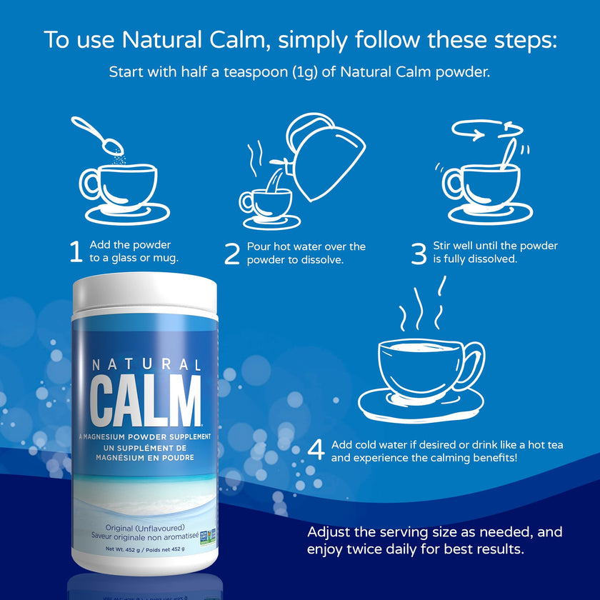 Natural Calm Magnesium Citrate Powder (Unflavoured) 452g - Quick Absorbing - Loved Magnesium Drink 🍁 All In One Marketplace Canada