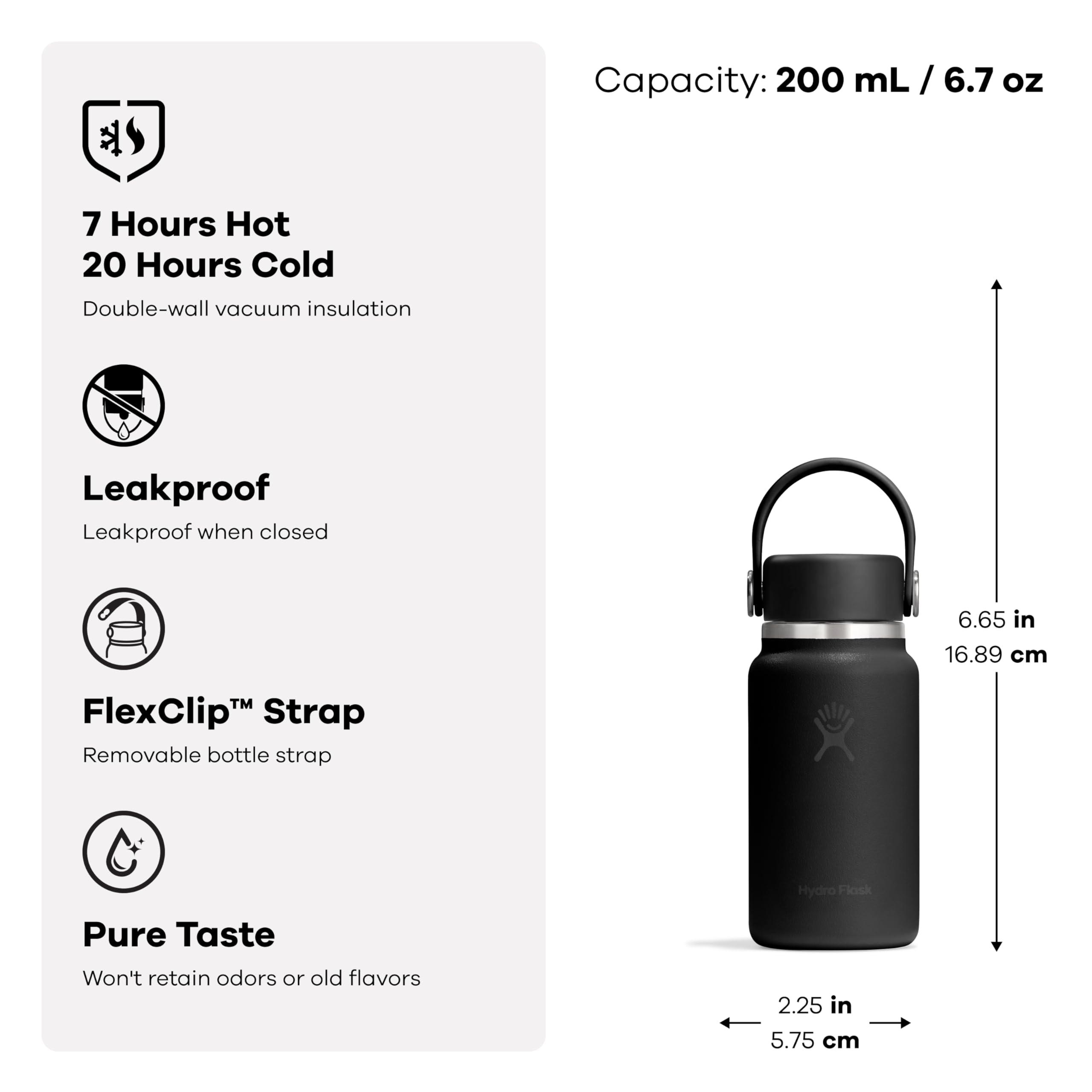 Hydro Flask Micro Bottle - Insulated Mini Leak Proof Flask for Purse or Pocket in 6.7 Oz Capri Blue 🍁 All In One Marketplace Canada
