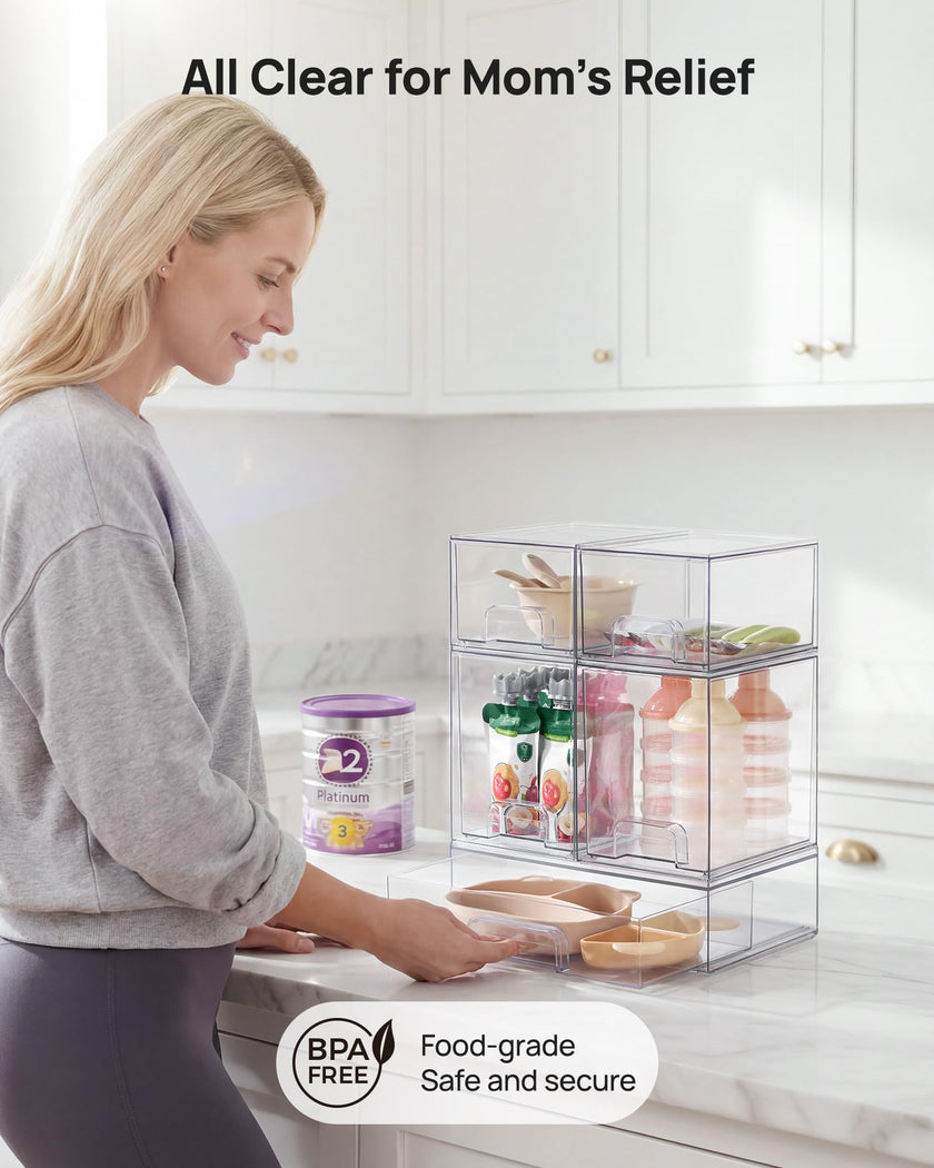 Vtopmart Stackable Storage Drawers Set of 5, 12