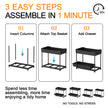 Sevenblue 4 Pack Under Sink Organizer and Storage,Bathroom Organizers, Multi-Use Under Sink Organizer for Bathroom and Kitchen with Sliding Drawer, Hang Hooks and Cup (Black, L) 🍁 All In One Marketplace Canada