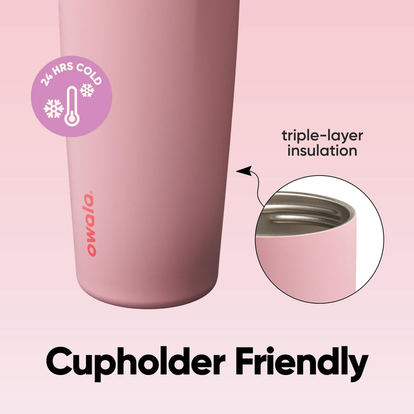 Owala FreeSip Sway Insulated Stainless Steel Water Bottle with Two-Way Spout, Built-In Straw and Bucket Handle, Made for Travel, School, and Sports, 30oz, BPA Free, Leak Proof, Angel Food Cake 🍁 All In One Marketplace Canada