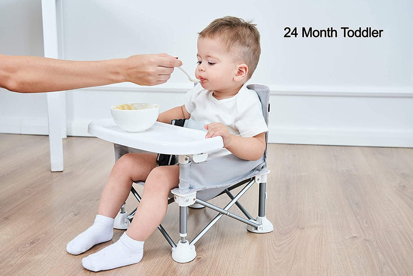 PandaEar Portable Baby Seat Travel Chair| Compact Fold with Straps for Indoor/Outdoor Use| Great for Camping, Beach, Lawn |Toddlers, Kids, Boys, Girls (Neural Seat) 🍁 All In One Marketplace Canada