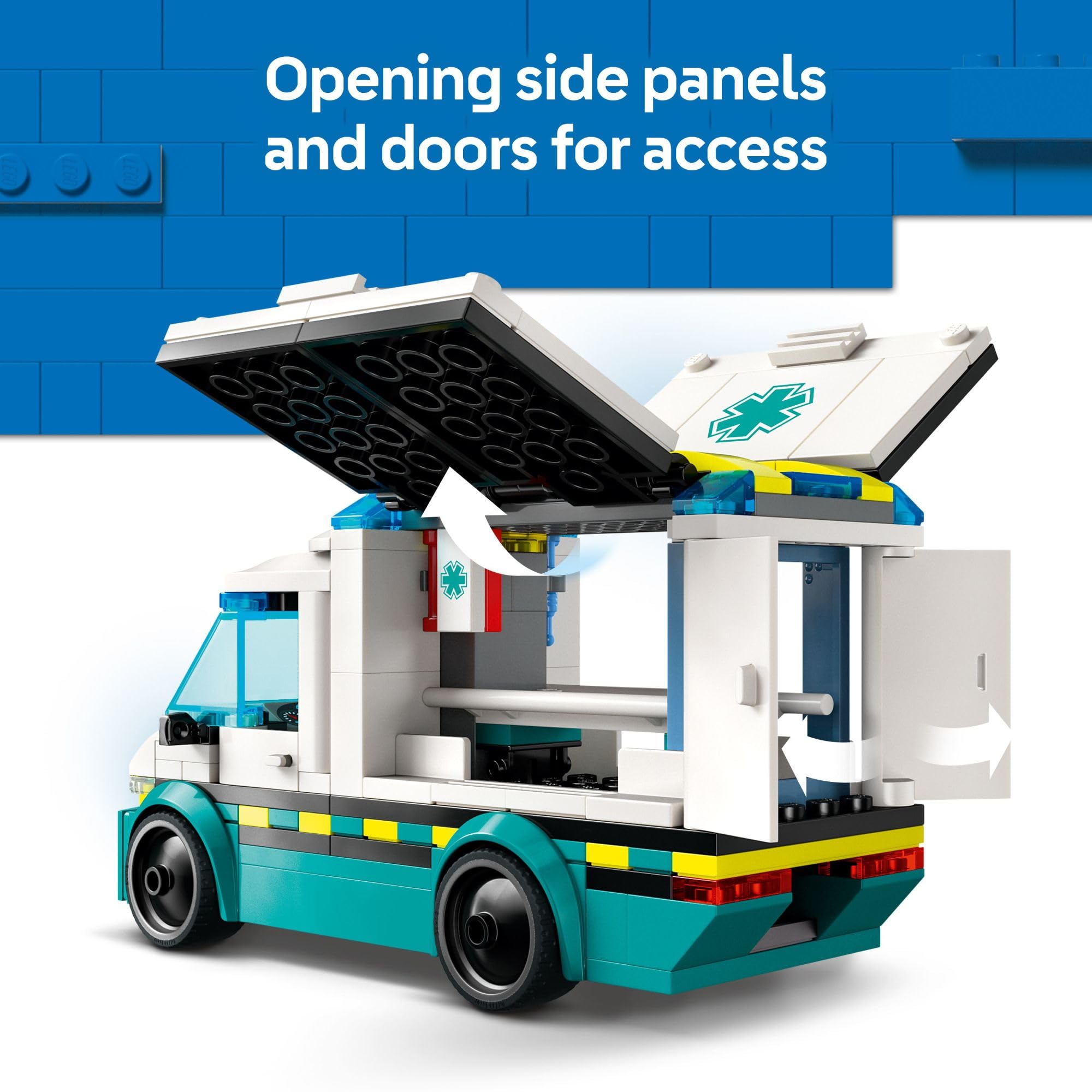 LEGO City Emergency Ambulance Toy - Building Sensory Toy for Kids, Boys and Girls, Ages 5+ - Educational, Learning Gift Idea for Birthdays and Holidays - Skateboarder and Driver Minifigures - 60451 🍁 All In One Marketplace Canada
