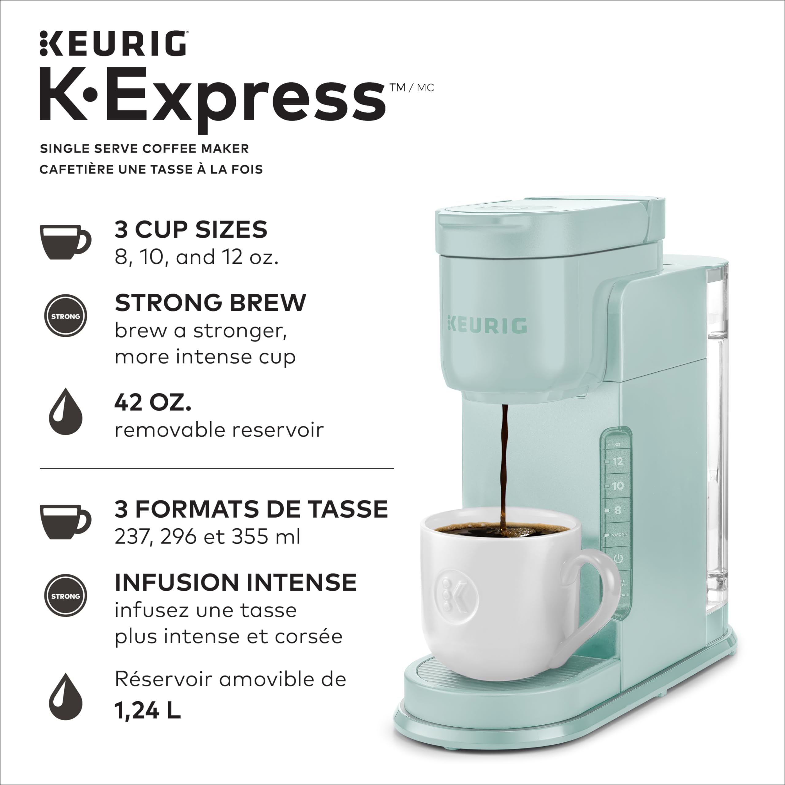 Keurig K-Express Single Serve K-Cup Pod Coffee Maker, Mint, With A Removable Reservoir And Strong Button Function 🍁 All In One Marketplace Canada