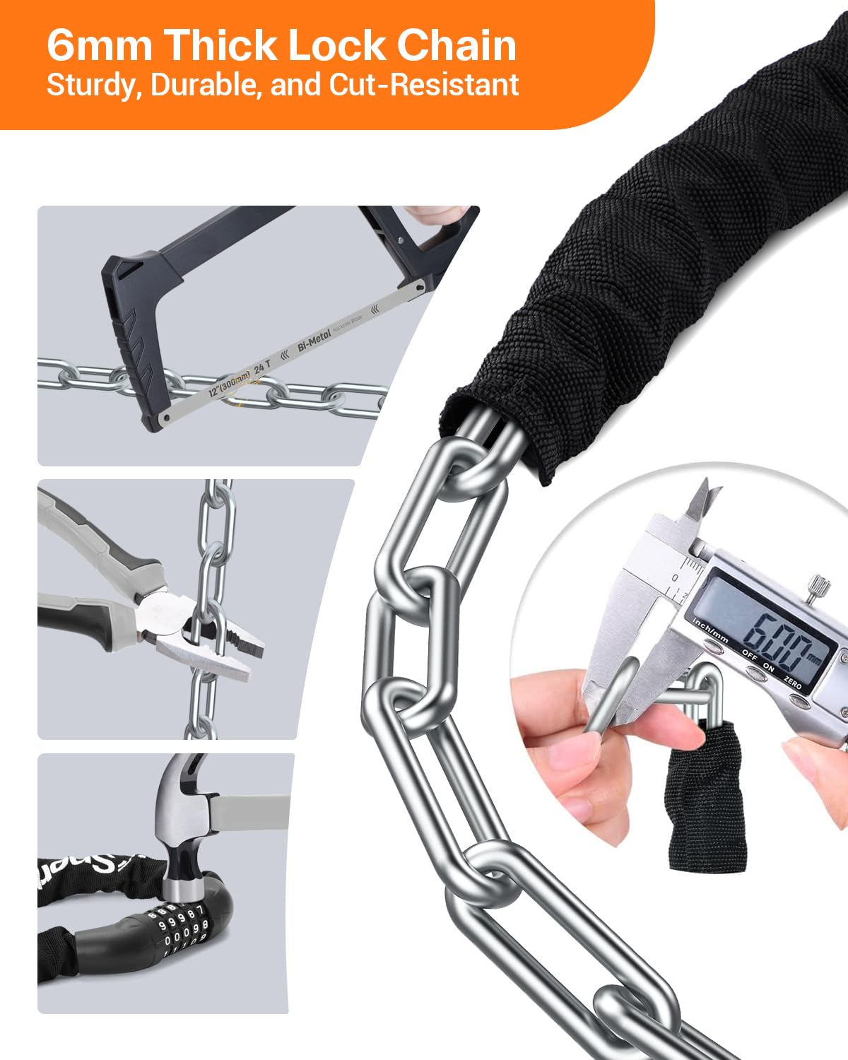 Bike Lock, 5-Digit Resettable Combination Bicycle Lock, Heavy Duty Anti-Theft Bike Chain Locks for Road Bike Mountain Bikes Cycling Locks 🍁 All In One Marketplace Canada