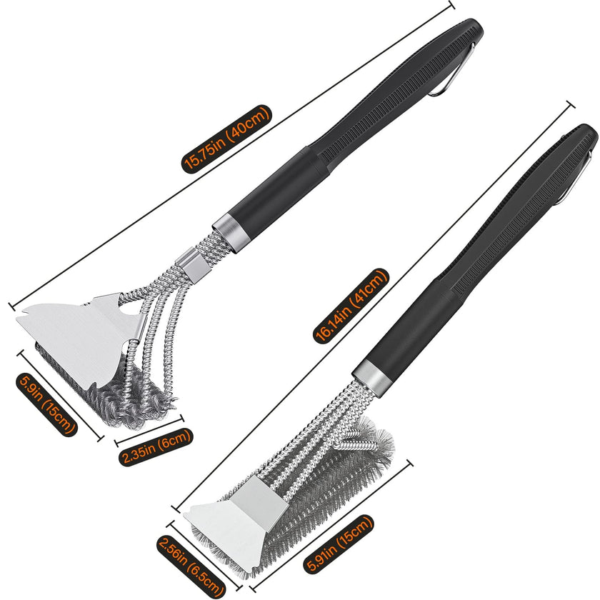 2 Packs BBQ Grill Brush, BBQ Brush Cleaner for Grill, Stainless Steel BBQ Cleaning Brush with Scraper, BBQ Accessories Suitable for Gas, Charcoal, Infrared & Barbecue Grill 🍁 All In One Marketplace Canada