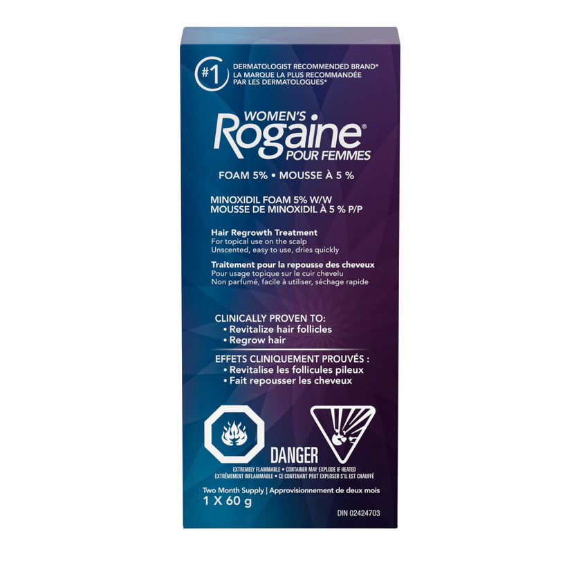 Rogaine Women's Hair Loss & Thinning Treatment, 5% Minoxidil Foam, 2 Month Supply 1x60g 🍁 All In One Marketplace Canada