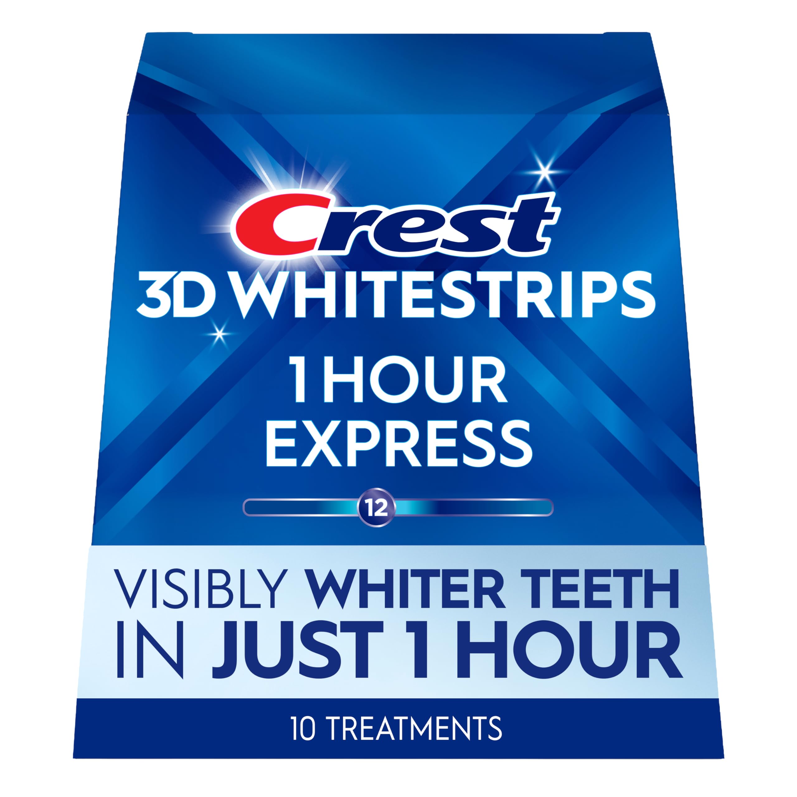 Crest 3D Whitestrips 1-Hour Express At-home Teeth Whitening Kit, 10 Treatments, 12 Levels Whiter for Fast Whitening 🍁 All In One Marketplace Canada