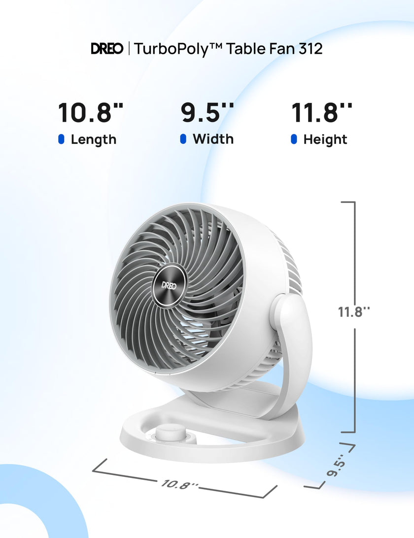 DREO Fan for Bedroom, 12 Inches, 70ft Powerful Airflow, 25db Quiet Table Air Circulator Fans for Whole Room, 120° Adjustable Tilt Desk Fan, 3 Speeds, Desktop Fan for Home, Office, Kitchen, RV 🍁 All In One Marketplace Canada