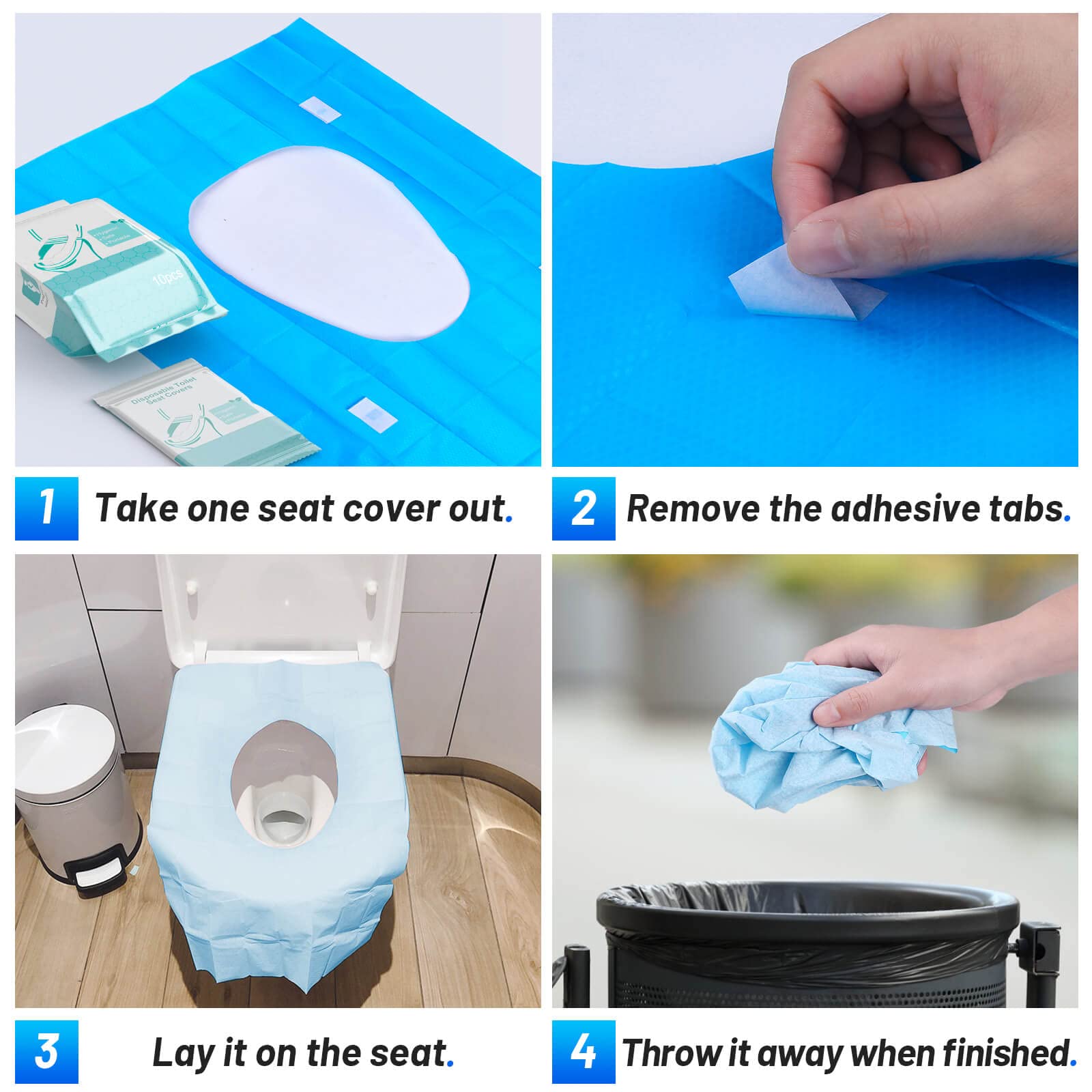 50 Pack Toilet Seat Covers Disposable - Waterproof 16x24 Inch Extra Large Individually Wrapped Toilet Seat Shields Travel Accessories for Adults Kids 🍁 All In One Marketplace Canada