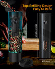 CIRCLE JOY Electric Salt and Pepper Grinder Set with Charging Base, Rechargeable Automatic Pepper Mill Grinder with Adjustable Coarseness, Easy Filling 110ml Large Capacity with Led for Home Kitchen 🍁 All In One Marketplace Canada