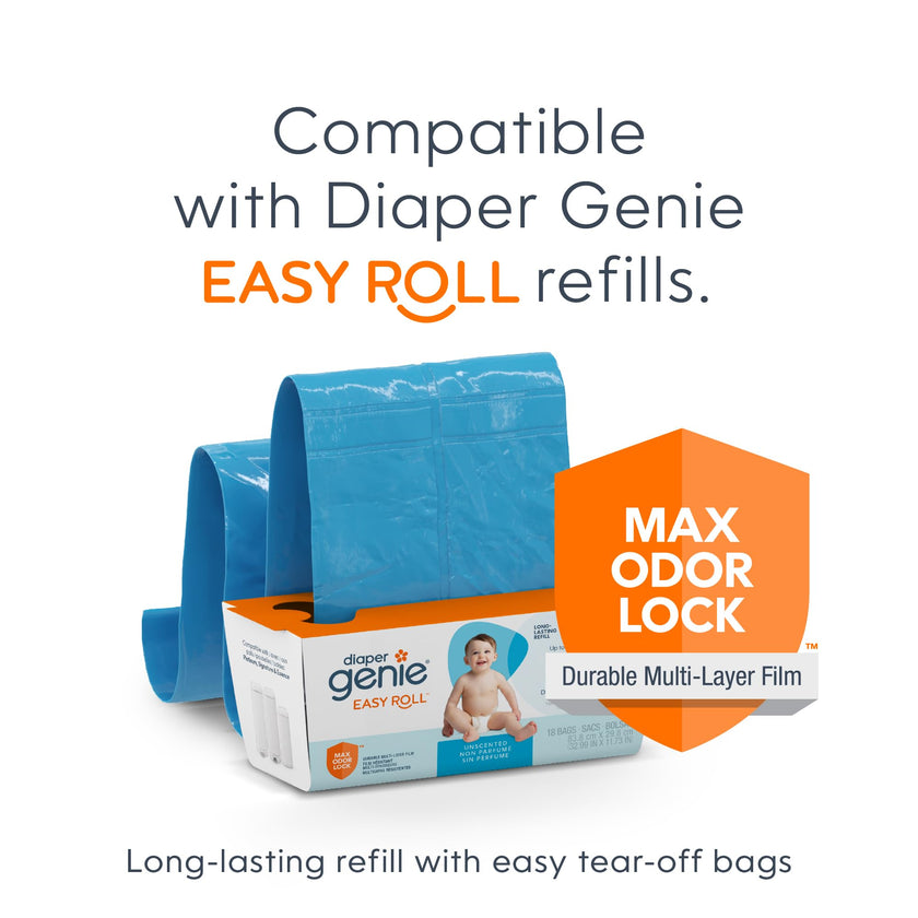 Diaper Genie Platinum Diaper Pail Gift Set, 2 Easy Roll Refills (48 Bags) 🍁 All In One Marketplace Canada