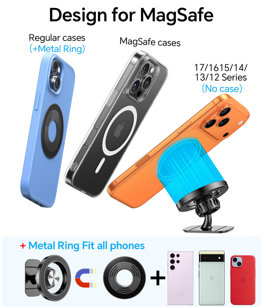 Kaistyle for Magsafe Car Mount【20 Strongest Magnets】Magnetic Phone Holder for Car Phone Holder Mount Dash【360°】Cell Phone Mount for Car Accessories for Women Men iPhone 17 Pro Max Air 16 15 14 13 12 🍁 All In One Marketplace Canada