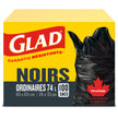 Glad Black Garbage Bags - Regular 74 Litres - Value Pack 100 Trash Bags, Made in Canada of Global Components 🍁 All In One Marketplace Canada