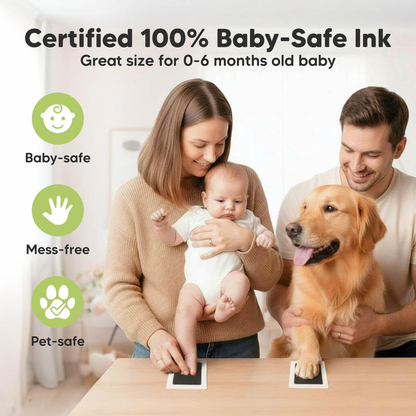4pk Inkless Baby Hand and Footprint Kit, Mess Free Ink Pads (Jet Black, R) 🍁 All In One Marketplace Canada