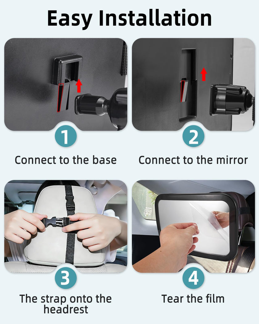 Zacro Baby Car Mirror, Shatter-Proof Acrylic Baby Mirror for Car, Rearview Baby Mirror-Easily to Observe The Baby's Every Move, Safety and 360 Degree Adjustability 🍁 All In One Marketplace Canada
