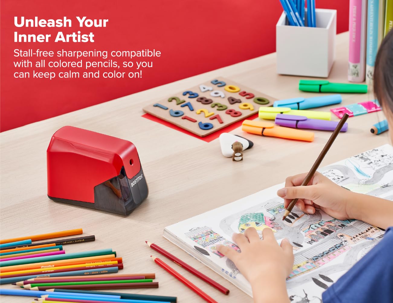 Bostitch Office Battery Pencil Sharpener, 4X Longer Cutter Life, Tip Saver Technology, Red 🍁 All In One Marketplace Canada