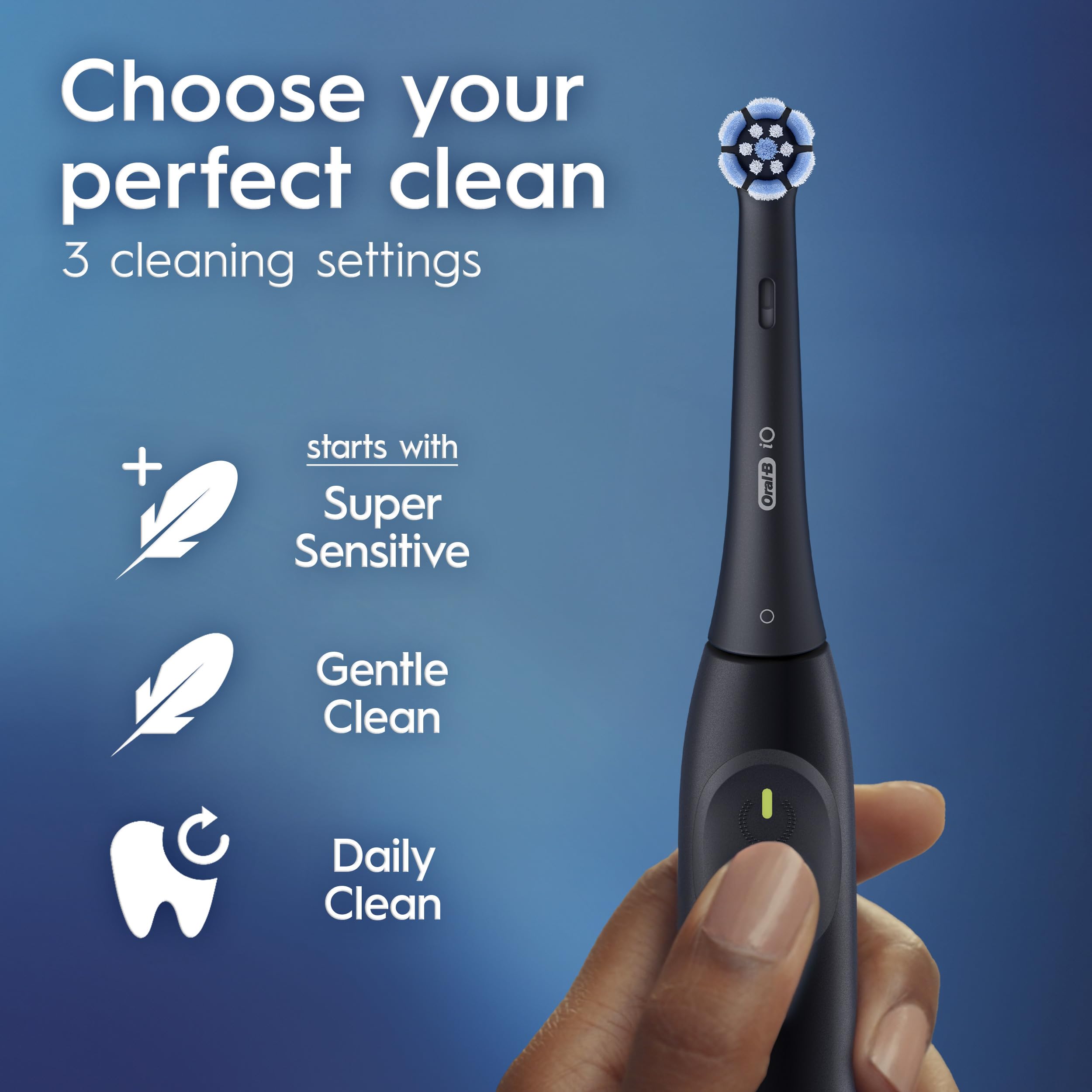 Oral-B iO2 Electric Toothbrush, for an Easy Switch to Electric, Night Black, Rechargeable Electric Toothbrushes, iO Series 2 Starter Kit with 1 Power Toothbrush and 2 Brush Heads 🍁 All In One Marketplace Canada