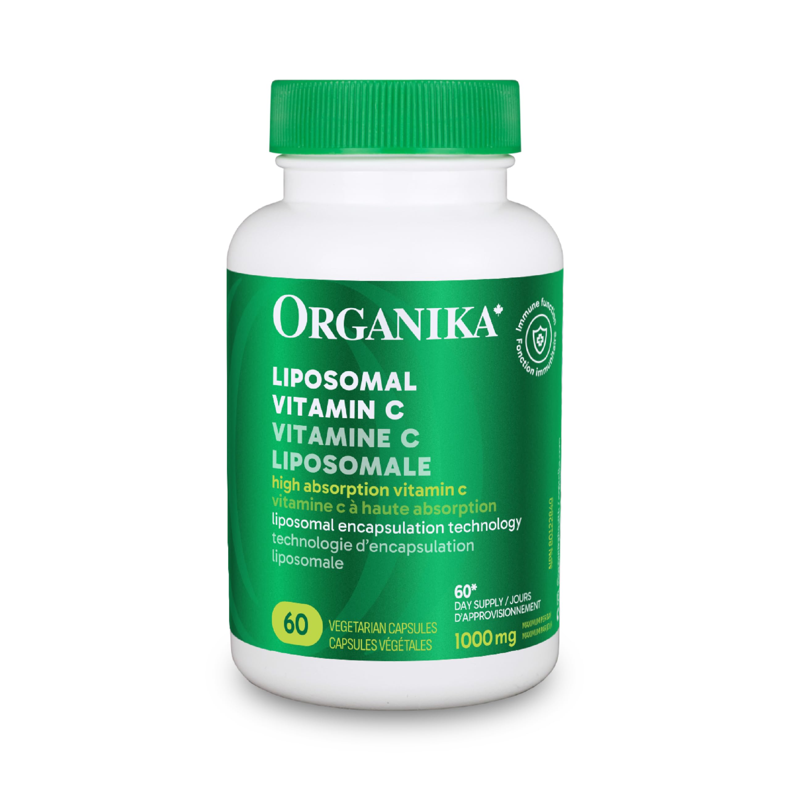 Organika Canadian-Made Liposomal Vitamin C 1000mg Daily- High Absorption for Superior Bioavailability, Immunity- 60vcaps 🍁 All In One Marketplace Canada