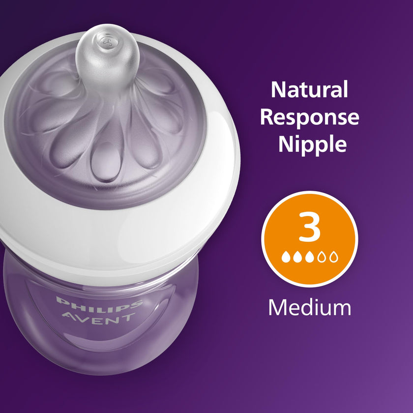 Philips Avent Natural Baby Bottles with Natural Response Nipples (Medium Flow, Flow 3), 9oz, Blue, 3-pack, SCY903/23 🍁 All In One Marketplace Canada
