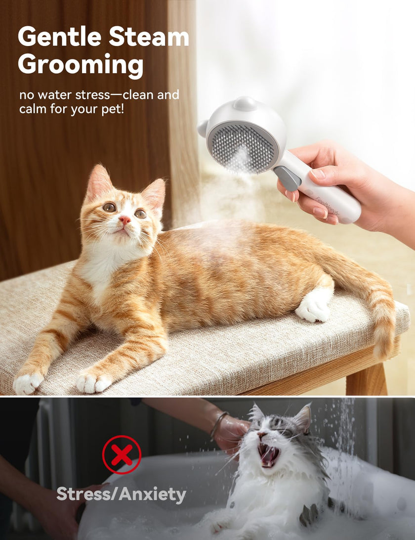 Cat Steam Brush, Cat Brushes for Indoor Cats with Release Button, Dual Speed Spray USB Rechargeable Cat Grooming Supplies, Cat Brush Shedding Suitable for All Long-haired and Short-haired Pets 🍁 All In One Marketplace Canada