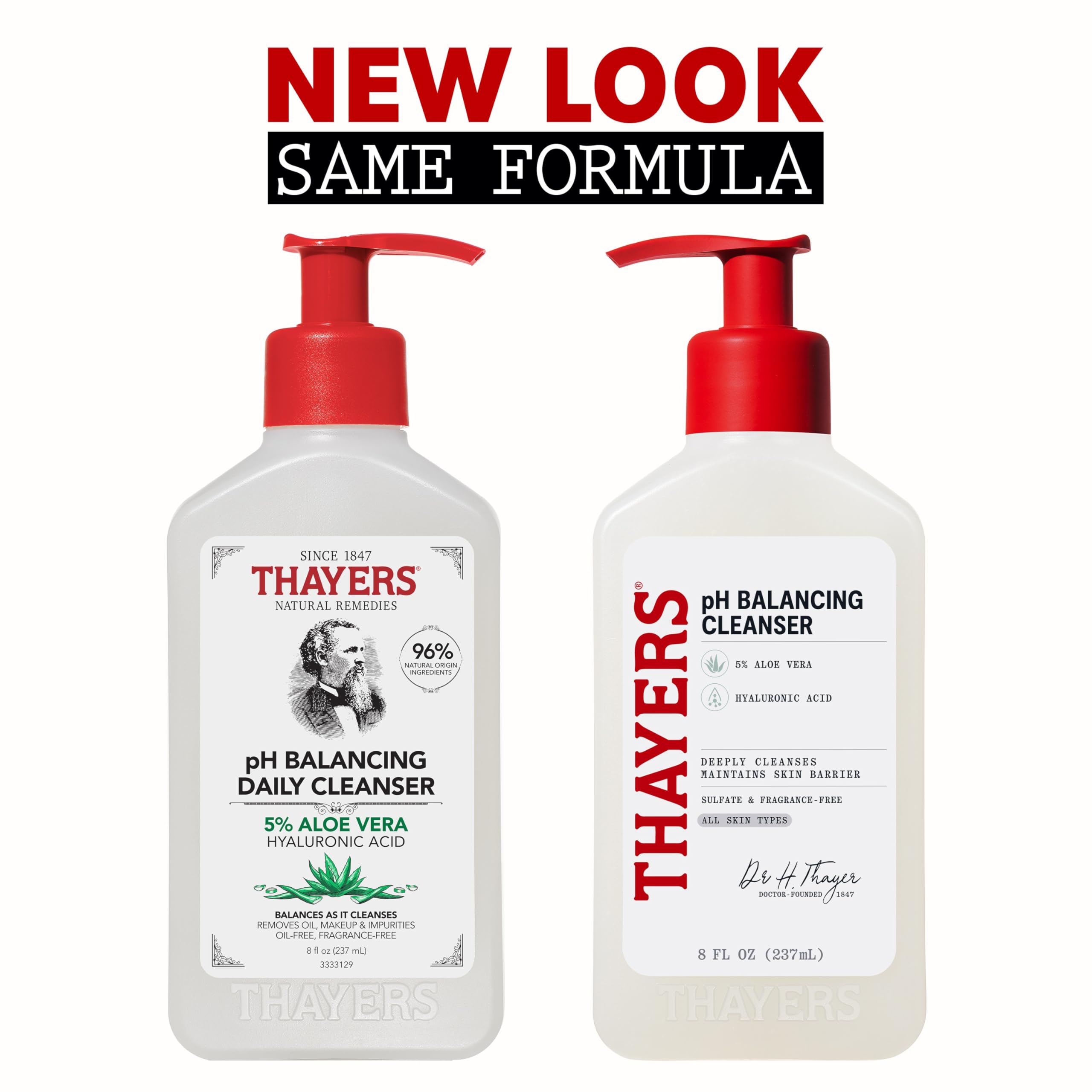 THAYERS pH Balancing Daily Cleanser, Face Wash with Aloe Vera, Gentle and Hydrating Skin Care for Dry, Oily, or Acne Prone Skin, 237ml 🍁 All In One Marketplace Canada