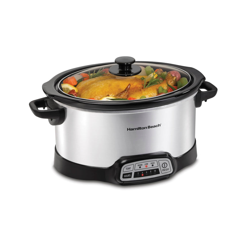 Hamilton Beach Programmable Slow Cooker, 6 Quart Capacity, Silver, 33463 🍁 All In One Marketplace Canada