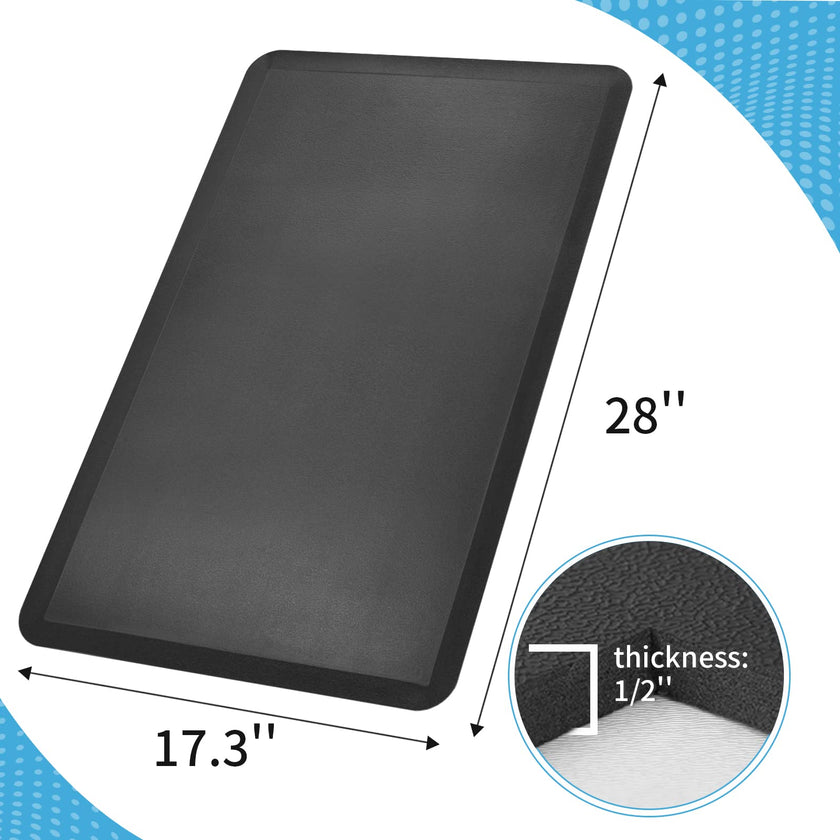 Art3d Anti Fatigue Mat - 1/2 Inch Cushioned Kitchen Mat - Non Slip Foam Comfort Cushion for Standing Desk, Office or Garage Floor (17.3