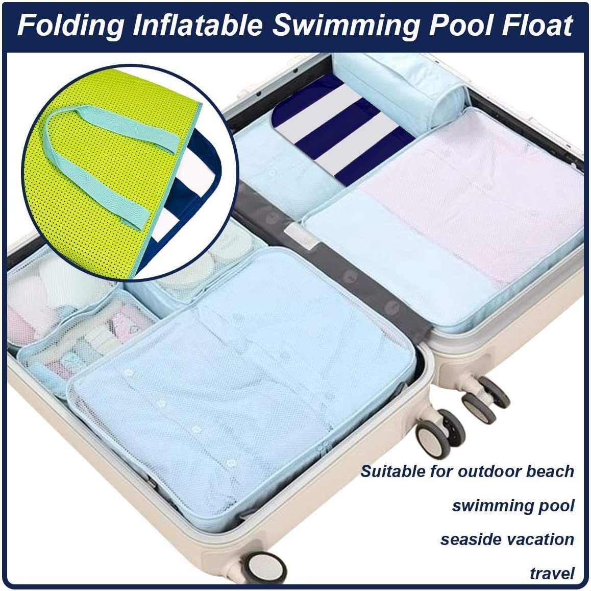 Meegoo Pool Floaties for Adults, 2 Pack Inflatable Water Hammock with Bottom Mesh, Fun Swimming Pool Float Chair, Beach Essentials for Vacation Travel, Heavy Duty Lake Inflatable Lounger Rest 🍁 All In One Marketplace Canada