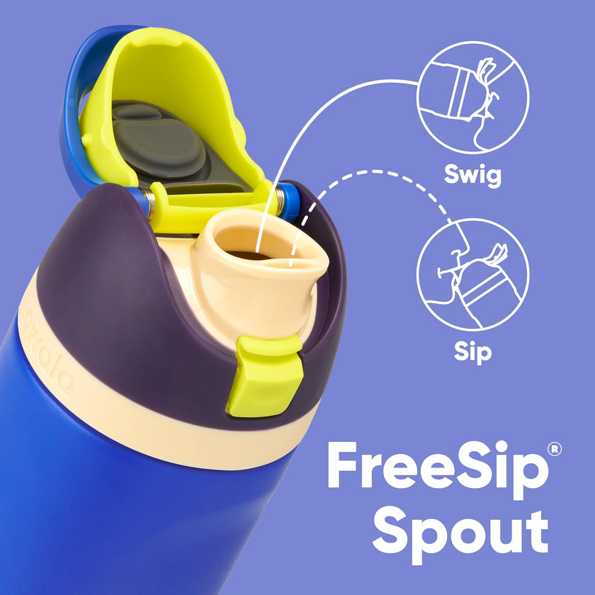 Owala Kids FreeSip Insulated Stainless Steel Water Bottle with Straw, BPA-Free Sports Water Bottle, Great for Travel, 16 oz, Celestial Sphere 🍁 All In One Marketplace Canada