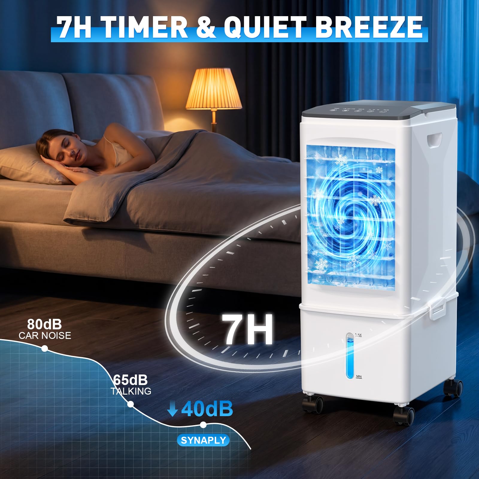 Portable Air Conditioner, 9.5L Portable AC Unit, 24H Fast Cooling, 3 Speeds Cooling Fan, Quiet Air Conditioner Portable w/7H Timer & Remote, Evaporative Air Cooler for Bedroom Home Office 🍁 All In One Marketplace Canada