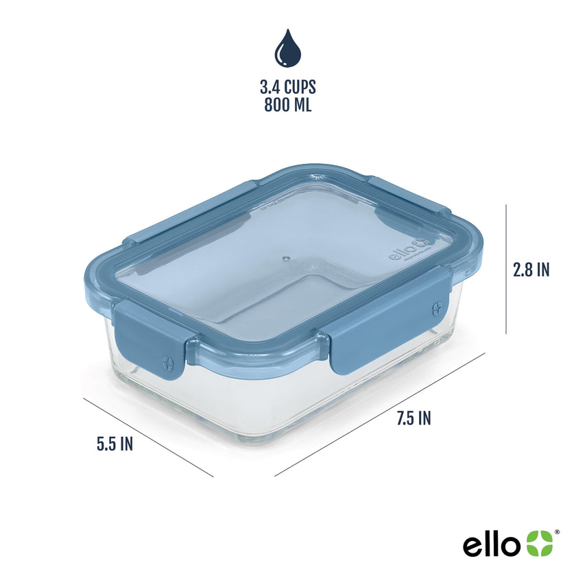 Ello Color Lock 3.4 Cup 10PC, 5 Pack Glass Meal Prep Sets Leak-Proof Glass Food Storage Containers with Airtight BPA-Free Plastic Lids, Dishwasher, Microwave, and Freezer Safe, Desert Festival 🍁 All In One Marketplace Canada