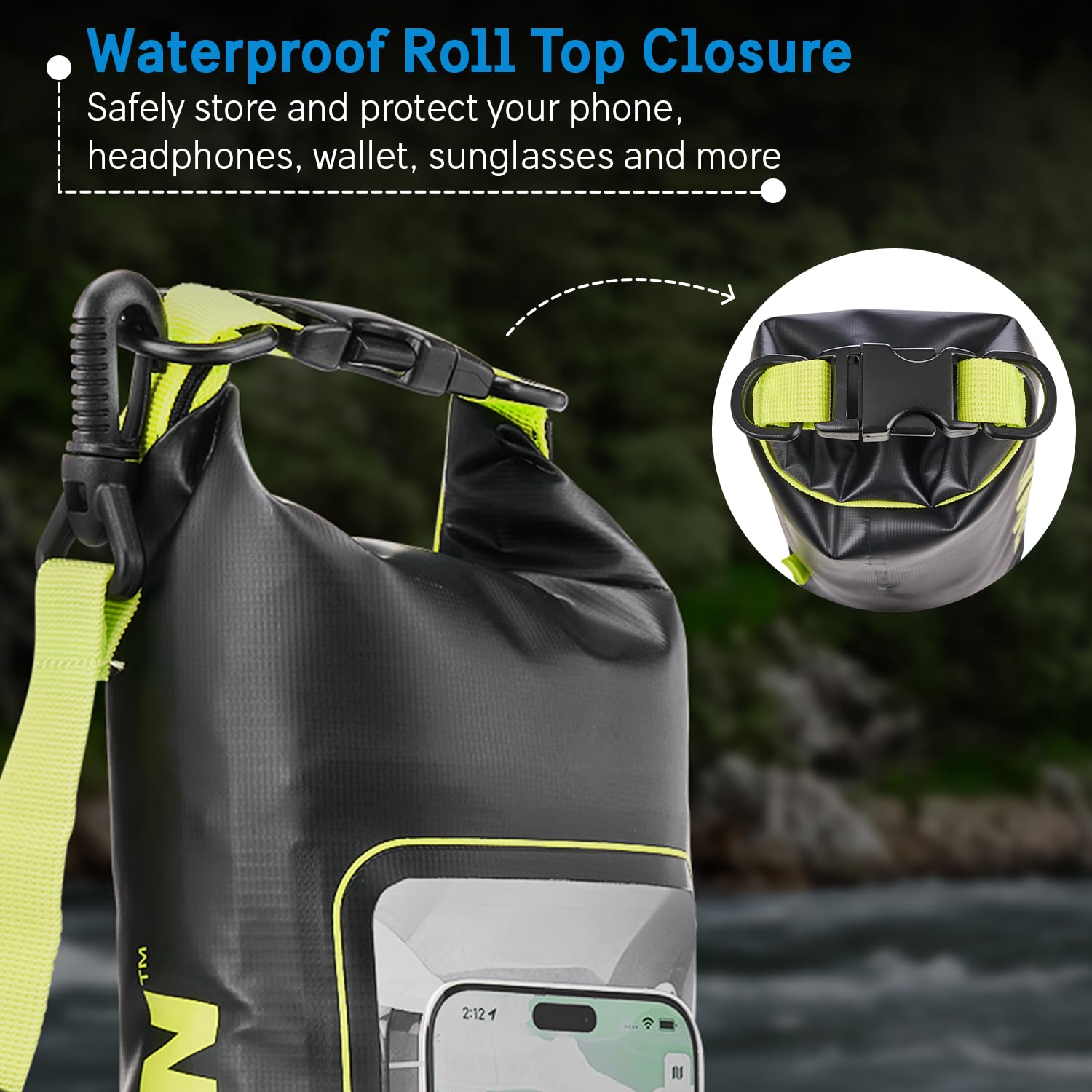 Pelican Marine IP68 Waterproof Dry Bag 2L w/Phone Pouch/Case - Black/Yellow 🍁 All In One Marketplace Canada
