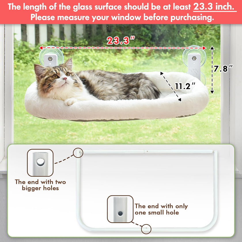 AMOSIJOY Cordless Cat Window Perch, Cat Hammock for Window with 4 Strong Suction Cups, Solid Metal Frame and Soft Cover, Foldable Cat Beds for Indoor Cats… 🍁 All In One Marketplace Canada
