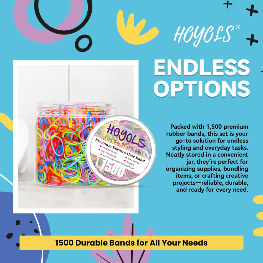 HOYOLS Baby Hair Ties Rubber Bands for Toddler Infants Kids Girls Thin Small Hair Elastics TPU 1500 Piece Pack 🍁 All In One Marketplace Canada