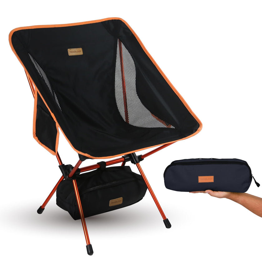 TREKOLOGY YIZI GO Camping Chair for Adult – Compact, Foldable, Lightweight 0.9 kg, 136 kg Capacity, Durable Aluminum, Quick Setup, Ideal for Backpacking, Beach, and Outdoor Adventures (Black) 🍁 All In One Marketplace Canada