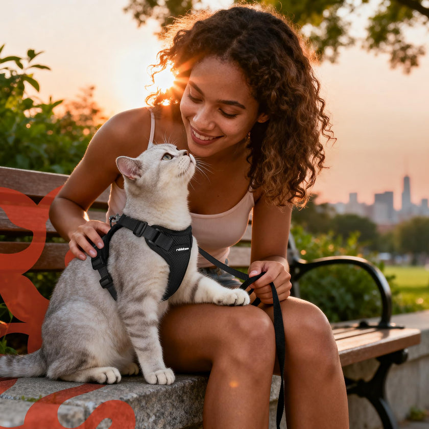 rabbitgoo Cat Harness and Leash for Walking, Escape Proof Soft Adjustable Vest Harnesses for Small Medium Cats, Easy Control Breathable Reflective Strips Jacket, XS, Black 🍁 All In One Marketplace Canada
