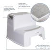 Dreambaby - 2 Up Toddler Step Stool With Non Slip Base, Kids Step Stool for Bathroom, Potty Training and Kitchen, Holds up to 175lbs - Grey & White 🍁 All In One Marketplace Canada
