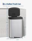 Garvee 21 Gallon / 80 Liter Stainless Steel Trash Can with Lid, Large Garbage Can for Kitchen, Rustproof Step-on Kitchen Metal Trash Bin with Liner Rim, Rear Handle, Soft Close Plastic Lid, Silver 🍁 All In One Marketplace Canada