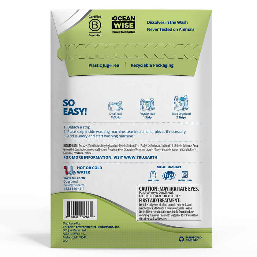 Tru Earth Platinum - Heavy Duty Laundry Detergent Sheets - Up to 128 Loads (64 Sheets), Fragrance Free - Ultra-Concentrated - Eco-Friendly Laundry Sheets 🍁 All In One Marketplace Canada