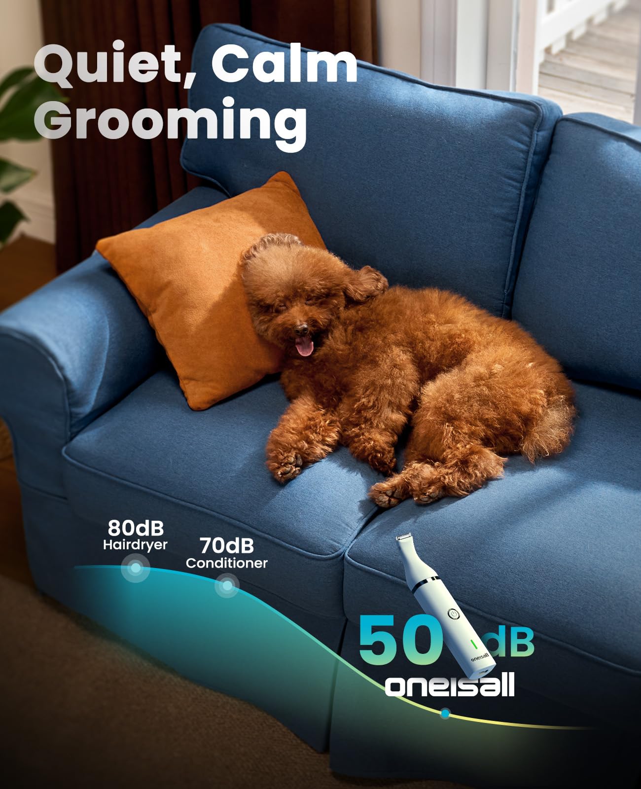 oneisall Dog Clippers with Double Blades,Cordless Small Pet Hair Grooming Trimmer,Low Noise for Trimming Dog's Hair Around Paws, Eyes, Ears, Face, Rump (White) 🍁 All In One Marketplace Canada